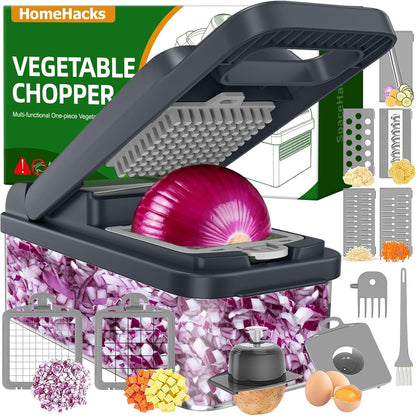 Veggie Chopper Vegetable Cutter, 12 in 1 Kitchen Gadget, Green
