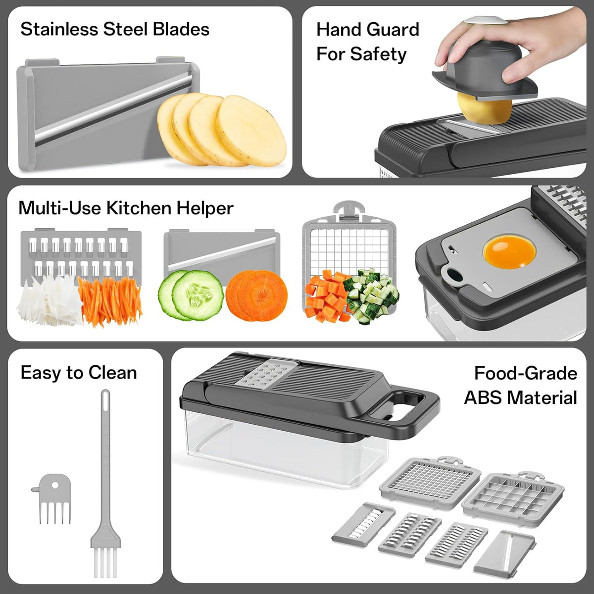 Veggie Chopper Vegetable Cutter, 12 in 1 Kitchen Gadget, Green
