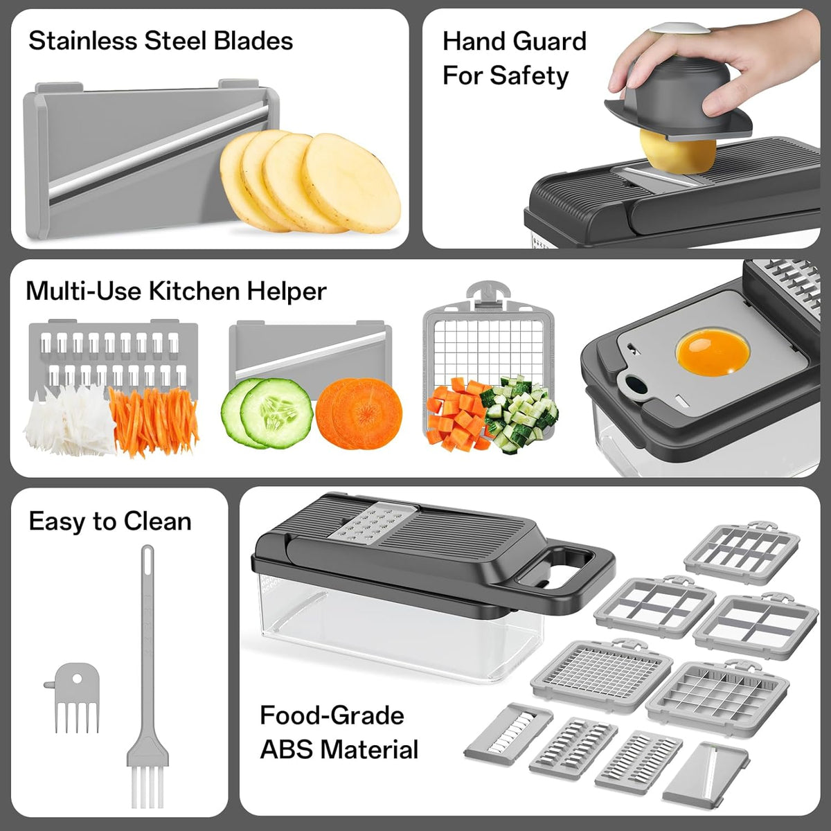 Veggie Chopper Vegetable Cutter, 12 in 1 Kitchen Gadget, Green