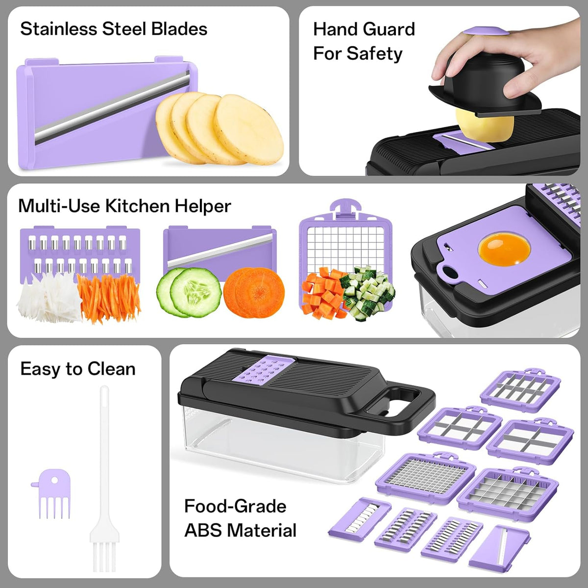 Veggie Chopper Vegetable Cutter, 12 in 1 Kitchen Gadget, Green