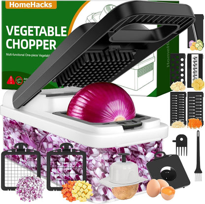 Veggie Chopper Vegetable Cutter, 12 in 1 Kitchen Gadget, Green