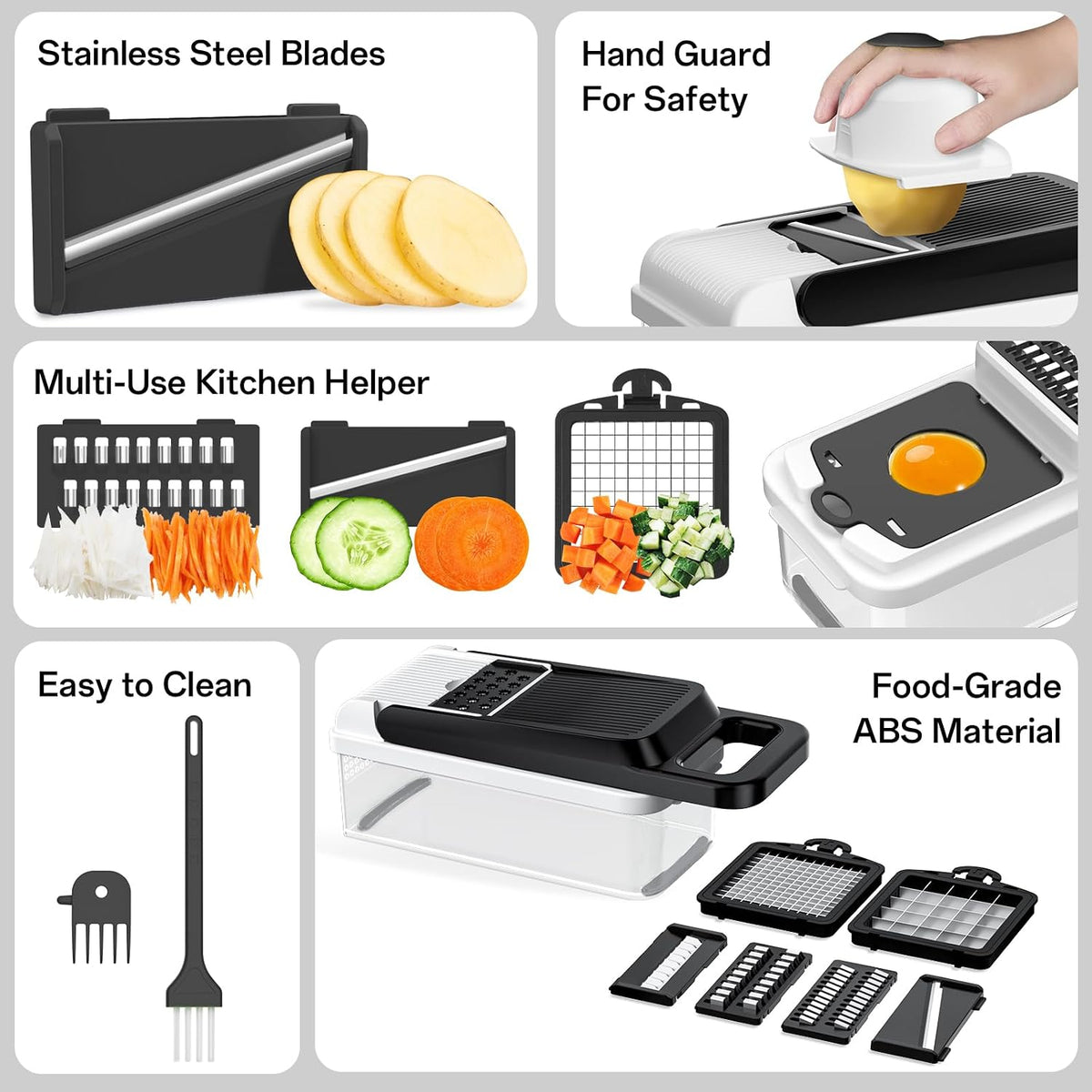 Veggie Chopper Vegetable Cutter, 12 in 1 Kitchen Gadget, Green