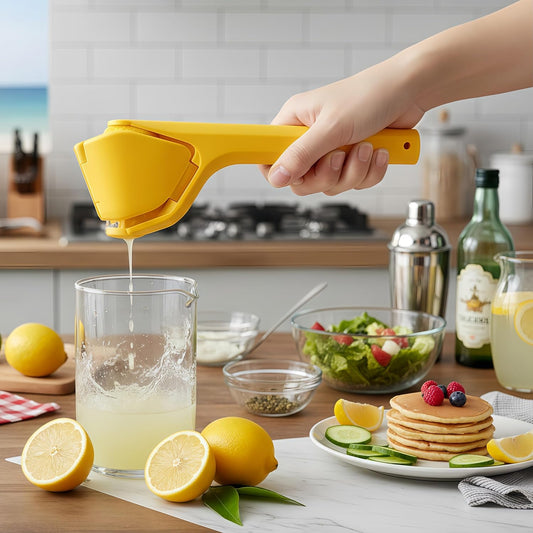 Lemon Squeezer Juicer Handheld, Max Juice Extraction Lemon Press Squeezer, Effortless Hand Citrus Squeezer With Built-In Strainer, Use For Lemon&Lime&Fruits&Orange&Cirtus Yellow