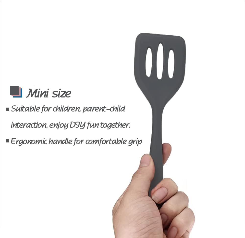 Rose Gold And Pink Kitchen Utensil Small Five-Piece Set Mini Silicone Kids Kitchen Tools Whisk Spatula Tongs Spoon And Slotted Spatula(Kids Baking Supplies)