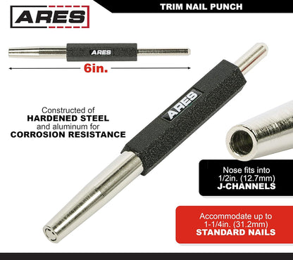ARES 10021 – 9-Piece Roll Pin Punch Set – Durable Heat Treated and Drop Forged Steel Pin Punches with Pouch -Ideal for Automotive Repair, Gunsmithing, Craft Work, and Jewelry Repair