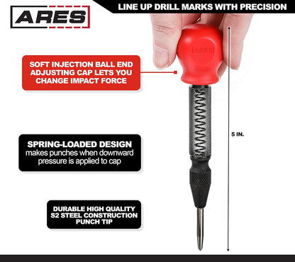 ARES 10021 – 9-Piece Roll Pin Punch Set – Durable Heat Treated and Drop Forged Steel Pin Punches with Pouch -Ideal for Automotive Repair, Gunsmithing, Craft Work, and Jewelry Repair