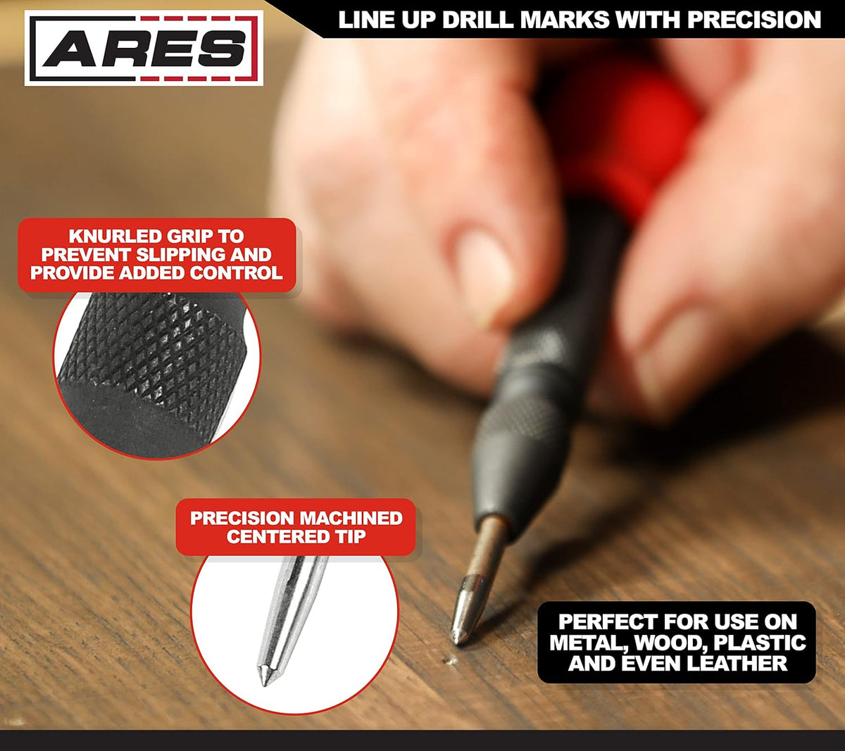 ARES 10021 – 9-Piece Roll Pin Punch Set – Durable Heat Treated and Drop Forged Steel Pin Punches with Pouch -Ideal for Automotive Repair, Gunsmithing, Craft Work, and Jewelry Repair