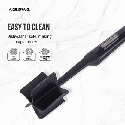 Meat Masher and Chopper Tool with 5 Beveled Blades - Ground Beef Chopper, Potato Masher, Batter Stirrer - Heat Resistant to 450 F, Dishwasher Safe