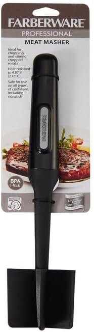 Meat Masher and Chopper Tool with 5 Beveled Blades - Ground Beef Chopper, Potato Masher, Batter Stirrer - Heat Resistant to 450 F, Dishwasher Safe