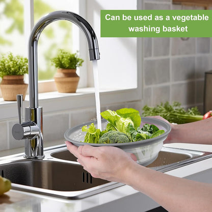 2-Pack Silicone Microwave Cover Splatter Guard with Draining Tray, 10.5 Inch Vented Avoid Scalding Collapsible Guard Lid for Food Cooking and Produce Washing, BPA-Free