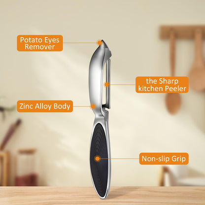 Vegetable Peeler for Kitchen, Potato Peelers for Fruit Straight Blade, Durable Non-Slip Handle, Set of 2