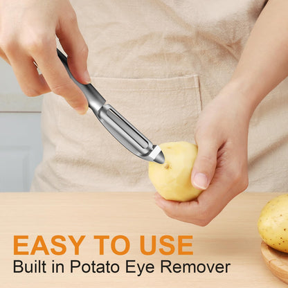 Vegetable Peeler for Kitchen, Potato Peelers for Fruit Straight Blade, Durable Non-Slip Handle, Set of 2
