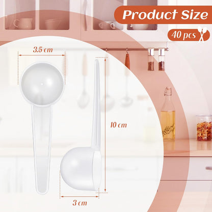 Plastic Tablespoons Measuring Spoons, Transparent, 80 Pack