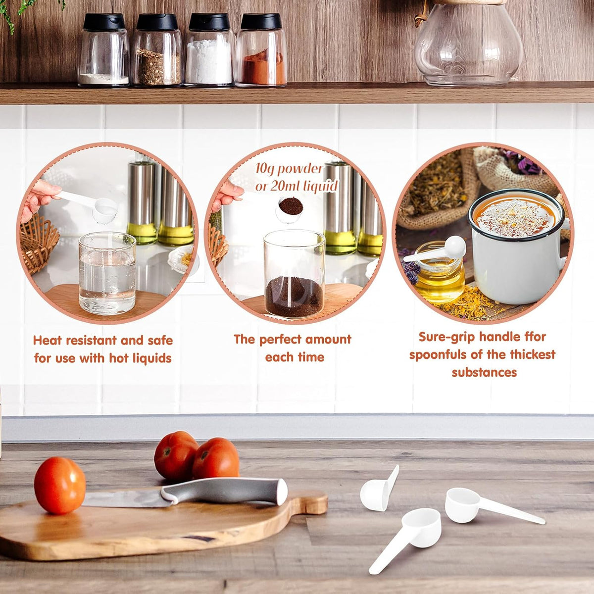 Plastic Tablespoons Measuring Spoons, Transparent, 80 Pack