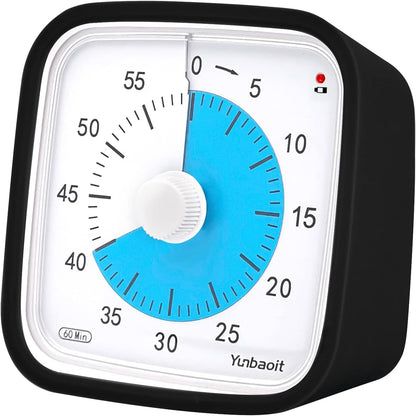 Visual Timer with Protective Case, Rainbow Disk 60 Minute Countdown Timer for Kids and Adults, Silent Time Management Tool(Blue Rainbow)