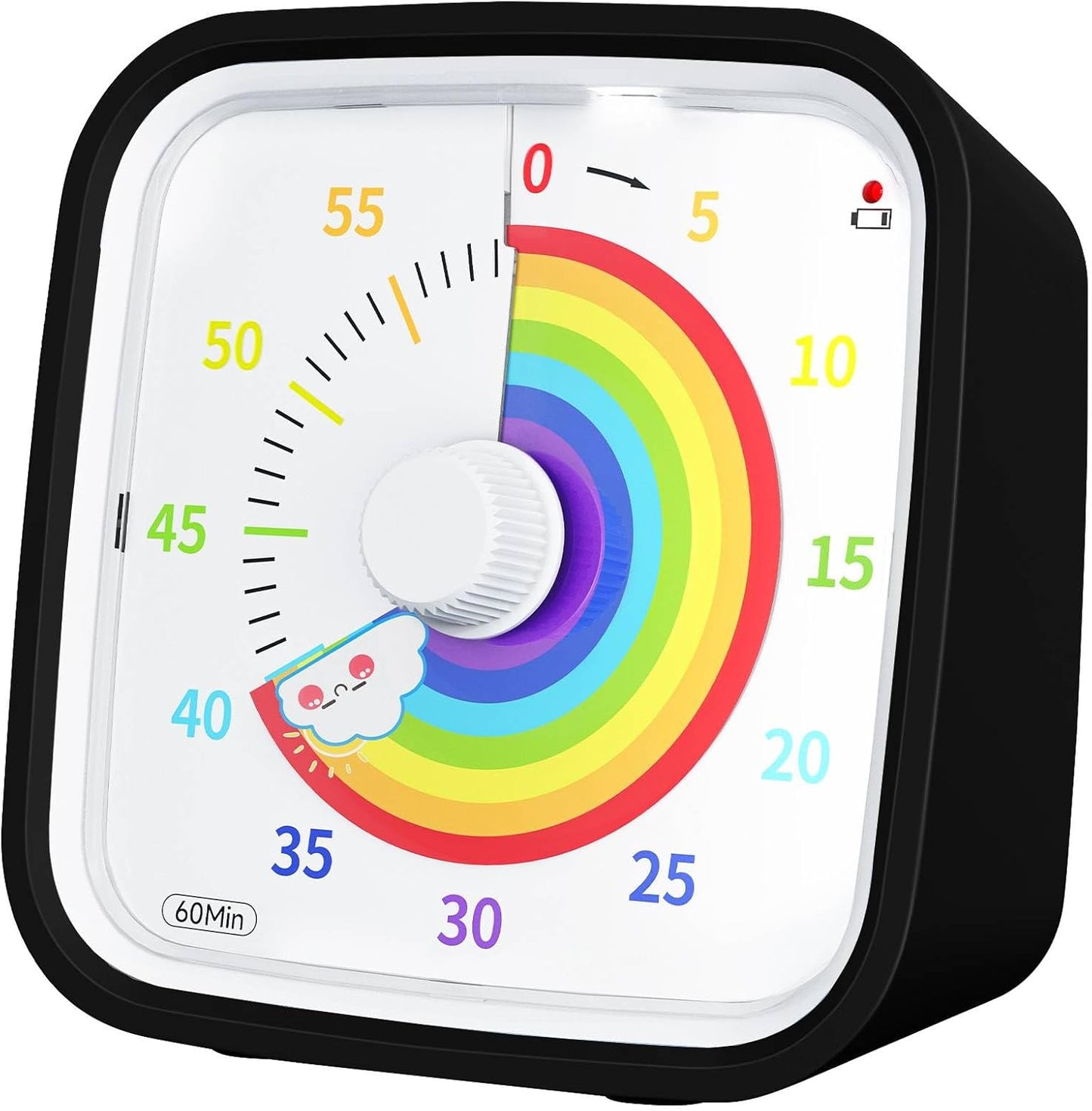 Visual Timer with Protective Case, Rainbow Disk 60 Minute Countdown Timer for Kids and Adults, Silent Time Management Tool(Blue Rainbow)