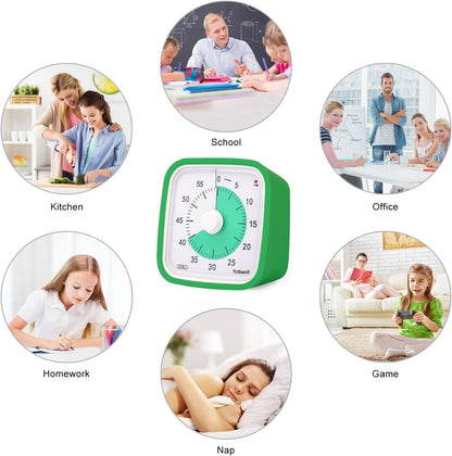 Visual Timer with Protective Case, Rainbow Disk 60 Minute Countdown Timer for Kids and Adults, Silent Time Management Tool(Blue Rainbow)