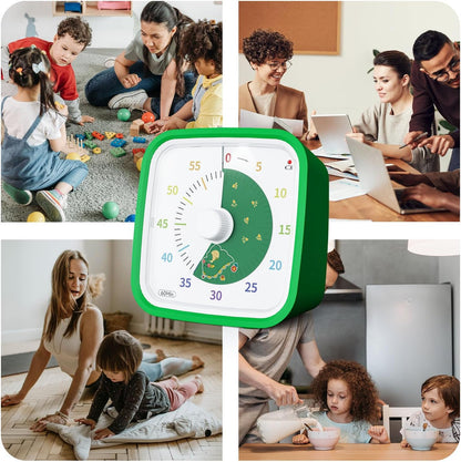 Visual Timer with Protective Case, Rainbow Disk 60 Minute Countdown Timer for Kids and Adults, Silent Time Management Tool(Blue Rainbow)