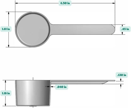 1/4 Teaspoon (1.25 mL) Long Handle Plastic Measuring Spoon for Coffee, Protein Powder, Pet Food, Spices, Grains, Dry Goods – Food-Grade BPA-Free (Pack of 1) - Colors B