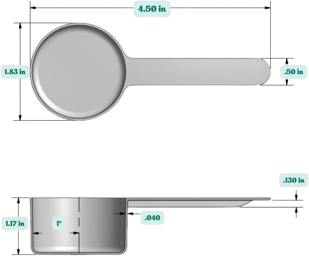 1/4 Teaspoon (1.25 mL) Long Handle Plastic Measuring Spoon for Coffee, Protein Powder, Pet Food, Spices, Grains, Dry Goods – Food-Grade BPA-Free (Pack of 1) - Colors B