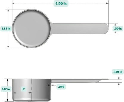 1/4 Teaspoon (1.25 mL) Long Handle Plastic Measuring Spoon for Coffee, Protein Powder, Pet Food, Spices, Grains, Dry Goods – Food-Grade BPA-Free (Pack of 1) - Colors B