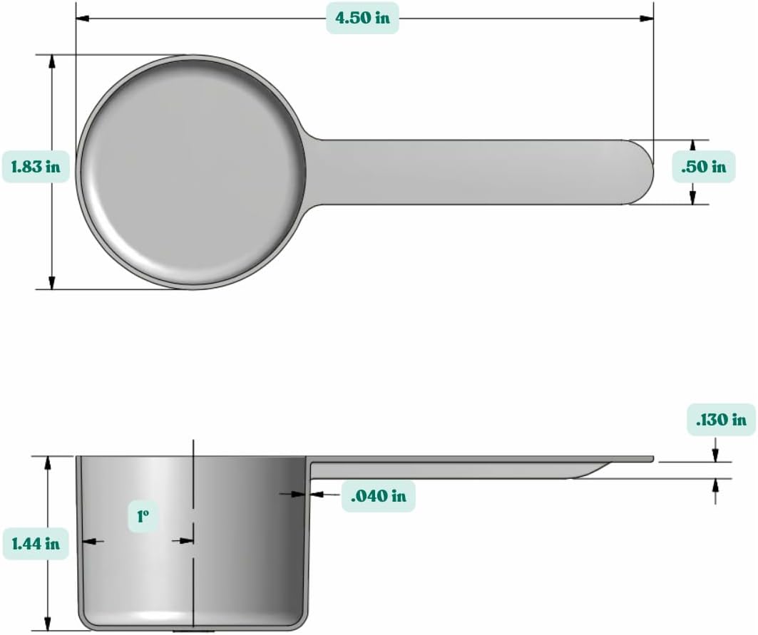 1/4 Teaspoon (1.25 mL) Long Handle Plastic Measuring Spoon for Coffee, Protein Powder, Pet Food, Spices, Grains, Dry Goods – Food-Grade BPA-Free (Pack of 1) - Colors B
