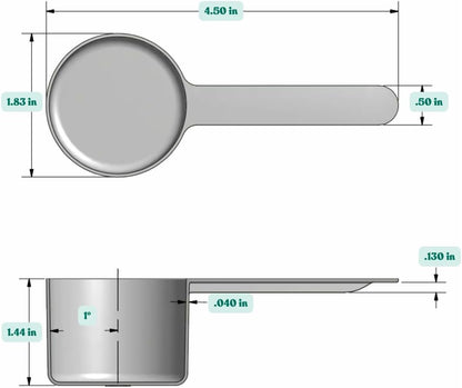 1/4 Teaspoon (1.25 mL) Long Handle Plastic Measuring Spoon for Coffee, Protein Powder, Pet Food, Spices, Grains, Dry Goods – Food-Grade BPA-Free (Pack of 1) - Colors B