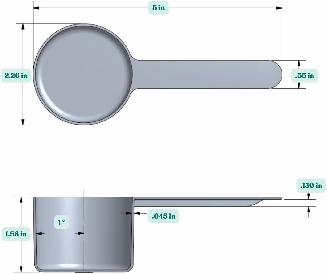 1/4 Teaspoon (1.25 mL) Long Handle Plastic Measuring Spoon for Coffee, Protein Powder, Pet Food, Spices, Grains, Dry Goods – Food-Grade BPA-Free (Pack of 1) - Colors B
