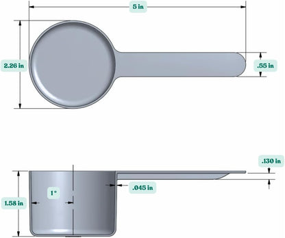 1/4 Teaspoon (1.25 mL) Long Handle Plastic Measuring Spoon for Coffee, Protein Powder, Pet Food, Spices, Grains, Dry Goods – Food-Grade BPA-Free (Pack of 1) - Colors B