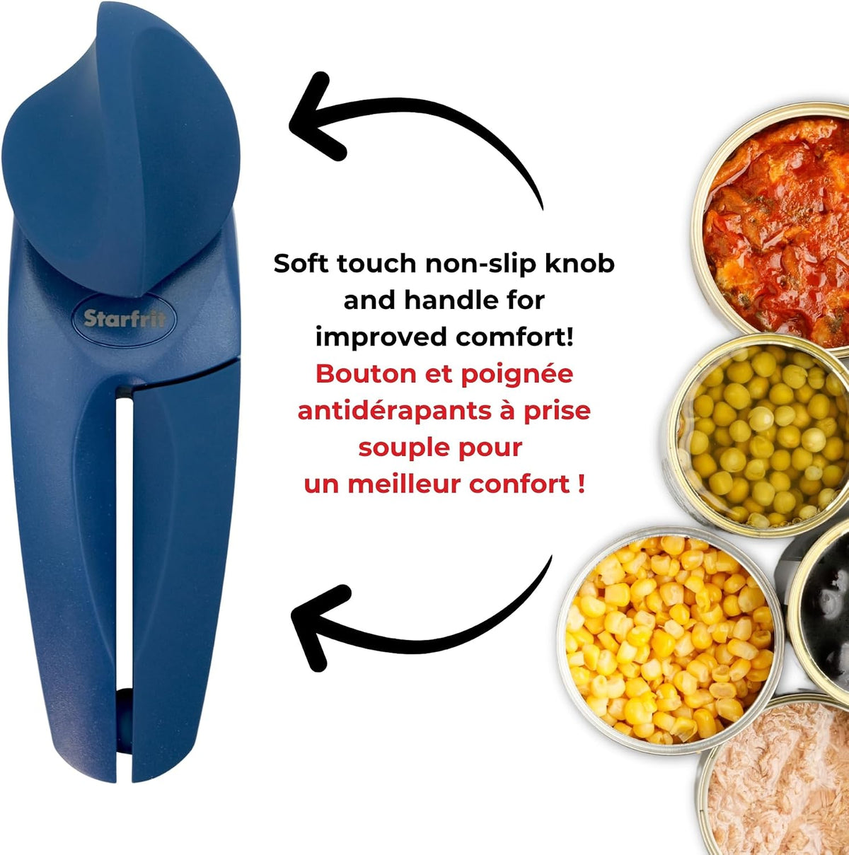 MightiCan Can Opener, Safe Smooth-Cut, Comfort Grip, Blue