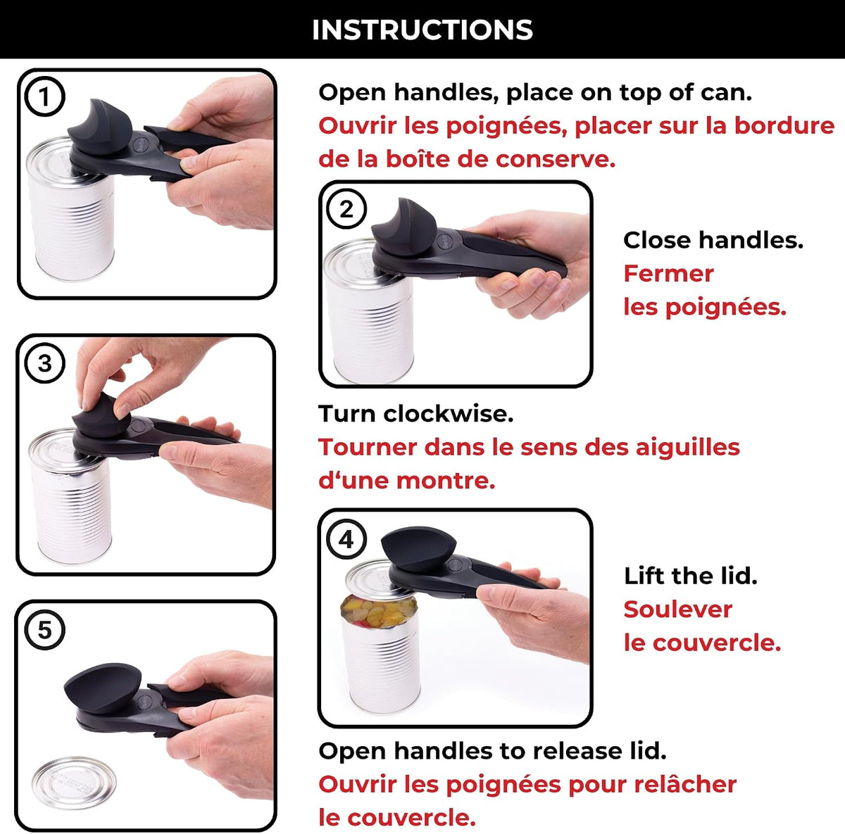 MightiCan Can Opener, Safe Smooth-Cut, Comfort Grip, Blue