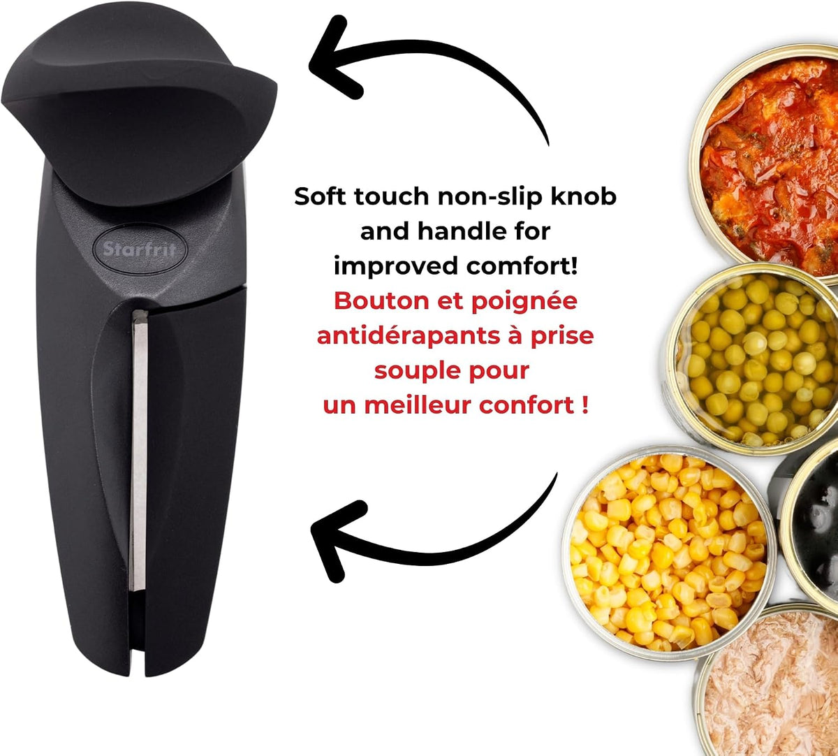 MightiCan Can Opener, Safe Smooth-Cut, Comfort Grip, Blue