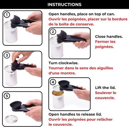 MightiCan Can Opener, Safe Smooth-Cut, Comfort Grip, Blue