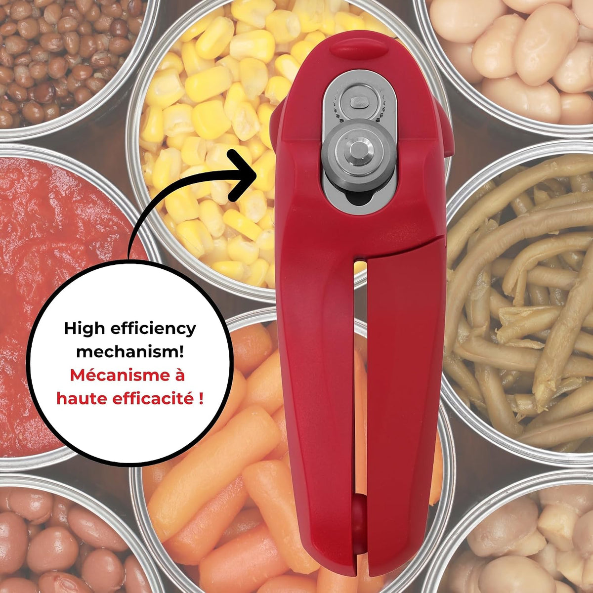 MightiCan Can Opener, Safe Smooth-Cut, Comfort Grip, Blue