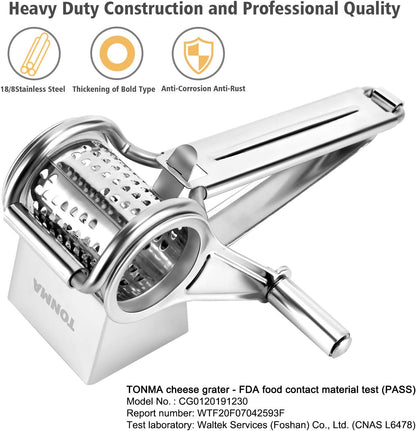 TONMA Multipurpose Rotary Cheese Grater Hand Crank