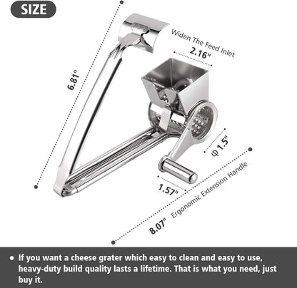 TONMA Multipurpose Rotary Cheese Grater Hand Crank