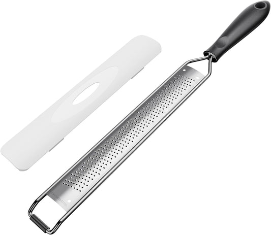 Zester Grater,Stainless Steel Cheese Grater with Non-Slip Comfort Grip,Black