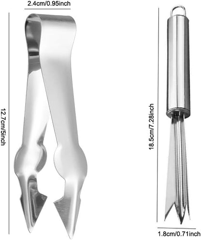 4 Pack Pineapple Peeler Pineapple Eye Remover Clip Stainless Steel Pineapple Eye Cutter Removal Tool Strawberry Huller Pineapple Corer Cleaning Knife for Fresh Pineapple Strawberries Stem
