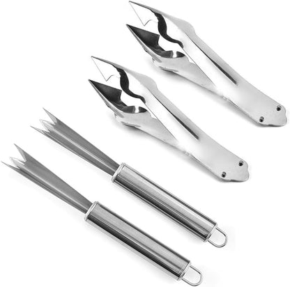 4 Pack Pineapple Peeler Pineapple Eye Remover Clip Stainless Steel Pineapple Eye Cutter Removal Tool Strawberry Huller Pineapple Corer Cleaning Knife for Fresh Pineapple Strawberries Stem