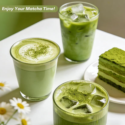 Matcha Set, 5Pcs Ceramic Matcha Set including Daisy Matcha Bowl and Mushroom Whisk Holder, Bamboo Whisk, Scoop, Sifter - Thoughtful Matcha Whisk Set Gift for Matcha Lovers, Blue