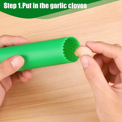 Sinnsally Garlic Peeler Skin Remover Roller Keeper,Easy Quick to Peeled Garlic Cloves with Silicone Tube Roller Garlic Peeling Kitchen Tool(3 Colors)