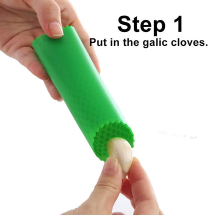 Sinnsally Garlic Peeler Skin Remover Roller Keeper,Easy Quick to Peeled Garlic Cloves with Silicone Tube Roller Garlic Peeling Kitchen Tool(3 Colors)