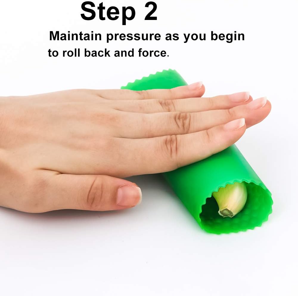 Sinnsally Garlic Peeler Skin Remover Roller Keeper,Easy Quick to Peeled Garlic Cloves with Silicone Tube Roller Garlic Peeling Kitchen Tool(3 Colors)