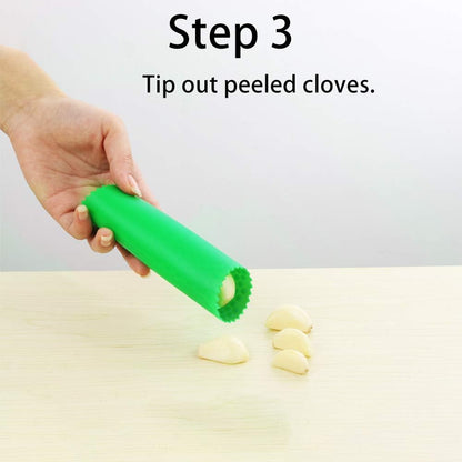 Sinnsally Garlic Peeler Skin Remover Roller Keeper,Easy Quick to Peeled Garlic Cloves with Silicone Tube Roller Garlic Peeling Kitchen Tool(3 Colors)
