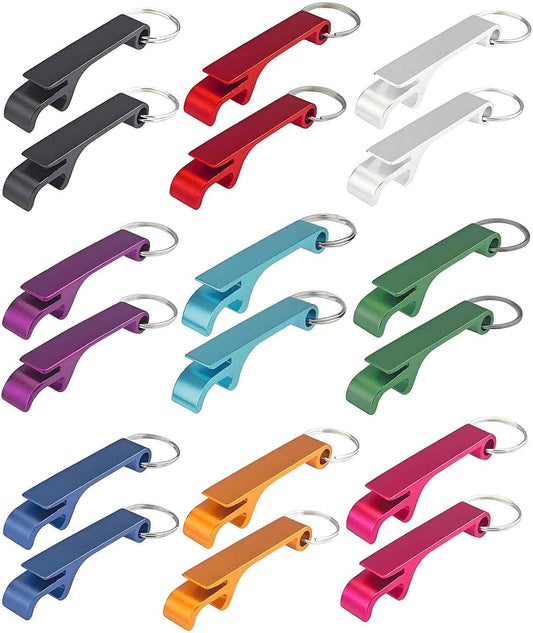 18PCS 9 Colored Keychain Bottle Opener for Men, Small Key Chain Beer Opener