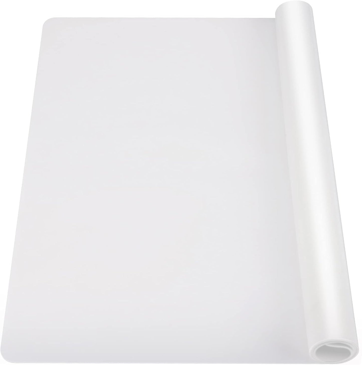 35.6x23.5in 2mm Silicone Mats for Kitchen Counter, Thick Heat Resistant Silicone Mat, Extra Large Non-Stick Pastry Mat Glass Top Stove Cover Countertop Protector for Baking Coffee Bar Translucent