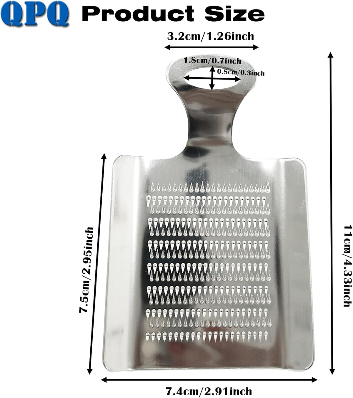 4.3" x 3" Stainless Steel Nutmeg Ginger Peeler, Mini Kitchen Grater Tool