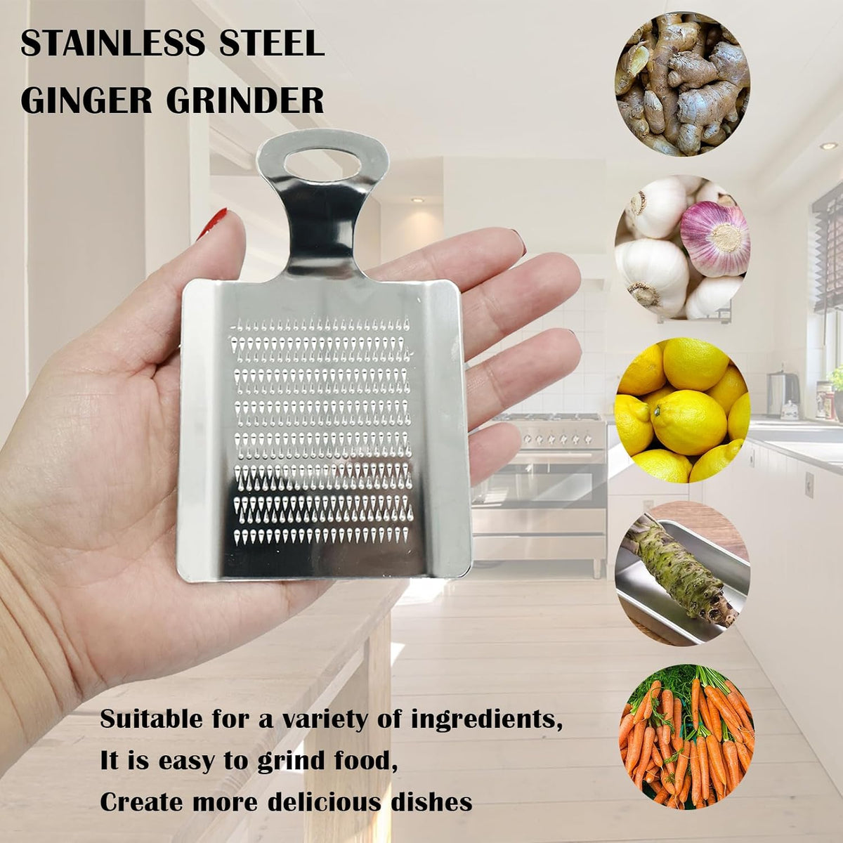 4.3" x 3" Stainless Steel Nutmeg Ginger Peeler, Mini Kitchen Grater Tool