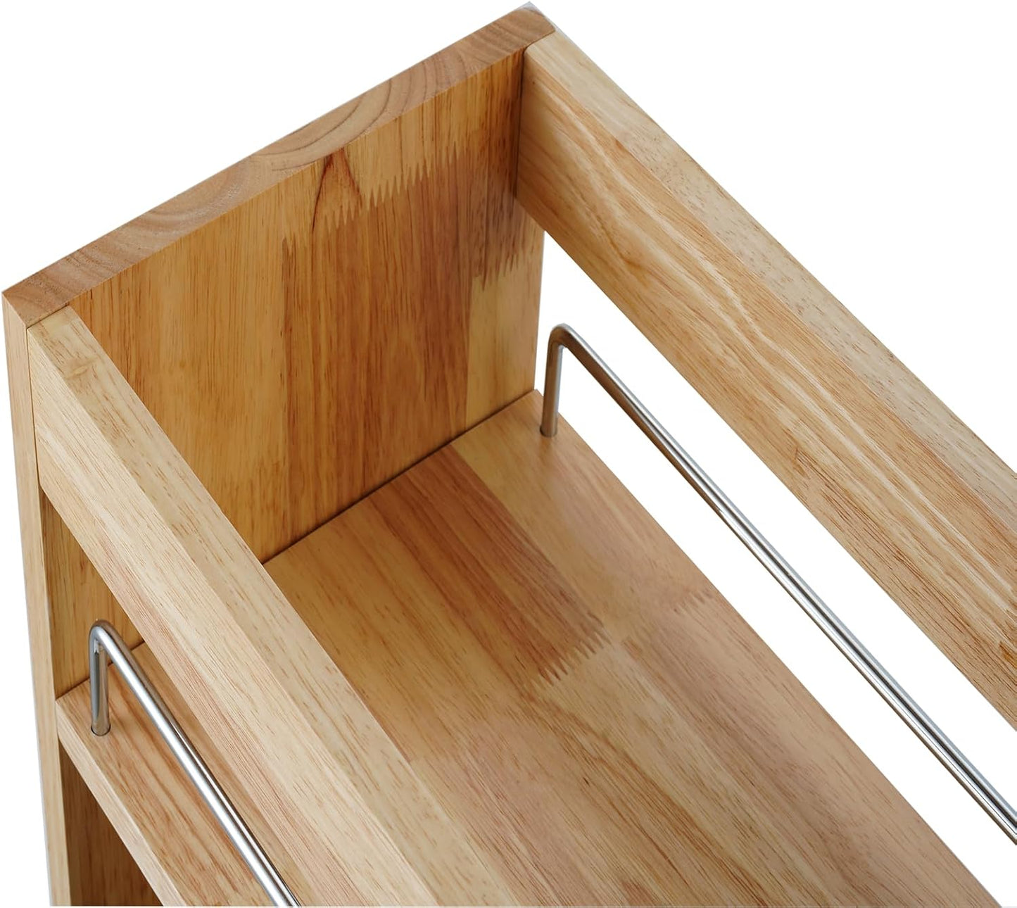 Pull Out Spice Rack Organizer for Cabinet, (5" W x 21.9" D x 25.2" H) Multi-Use Wood Pull Out Cabinet Organizer Slide Out Shelf Cabinet Storage for Kitchen, Pantry Organization