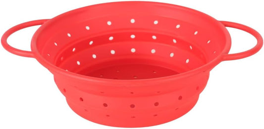 Collapsible Colander Strainer,Foldable Silicone Draining Basket Fast Draining with Carrying Handle for Kitchen Fruits Vegetables